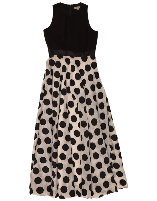 Damska sukienka maxi bez rękawów COAST UK 12 Średni biały poliester w kropki