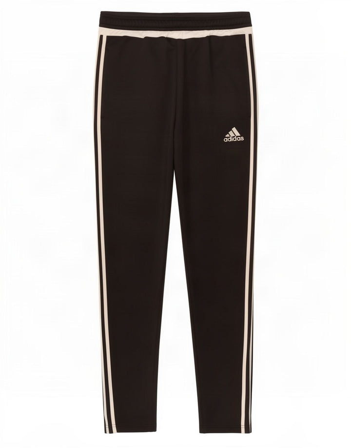 Męskie spodnie dresowe Adidas Climalite, średni czarny poliester z blokami kolorów