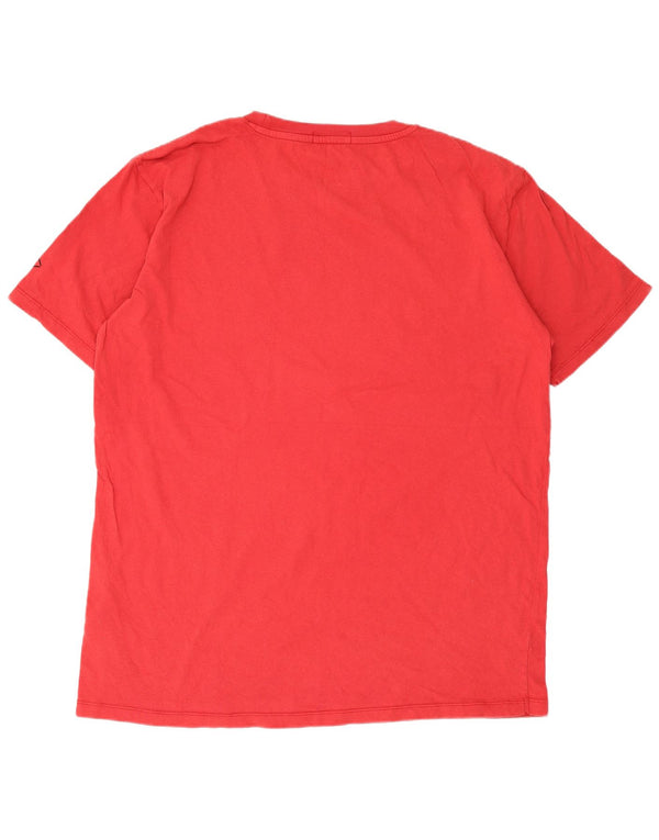 Męska koszulka graficzna Replay Top 2XL, czerwona, bawełniana