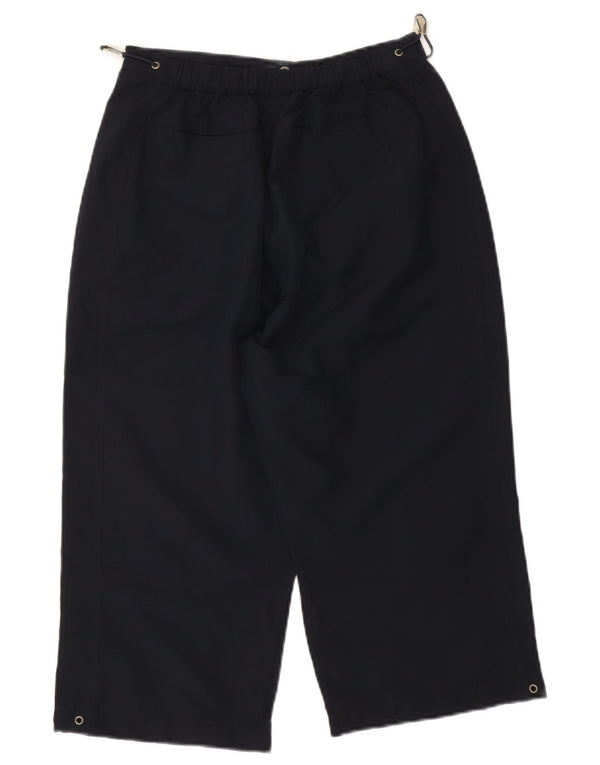 Damskie spodnie Capri z wysokim stanem REEBOK UK 12 Medium W28 L19 Granatowe