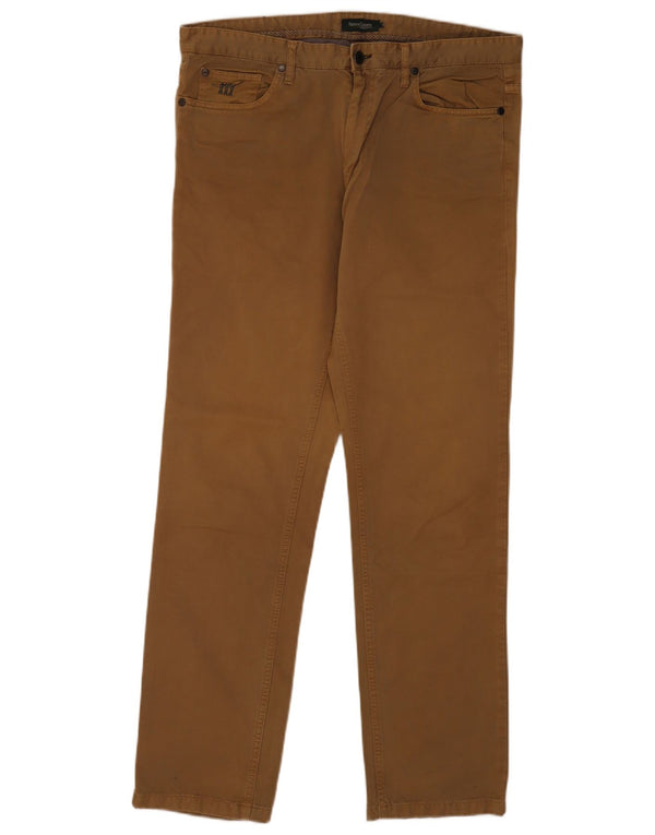 Henry Cottons Mens Straight Casual Trousers W36 L33 Brown Cotton