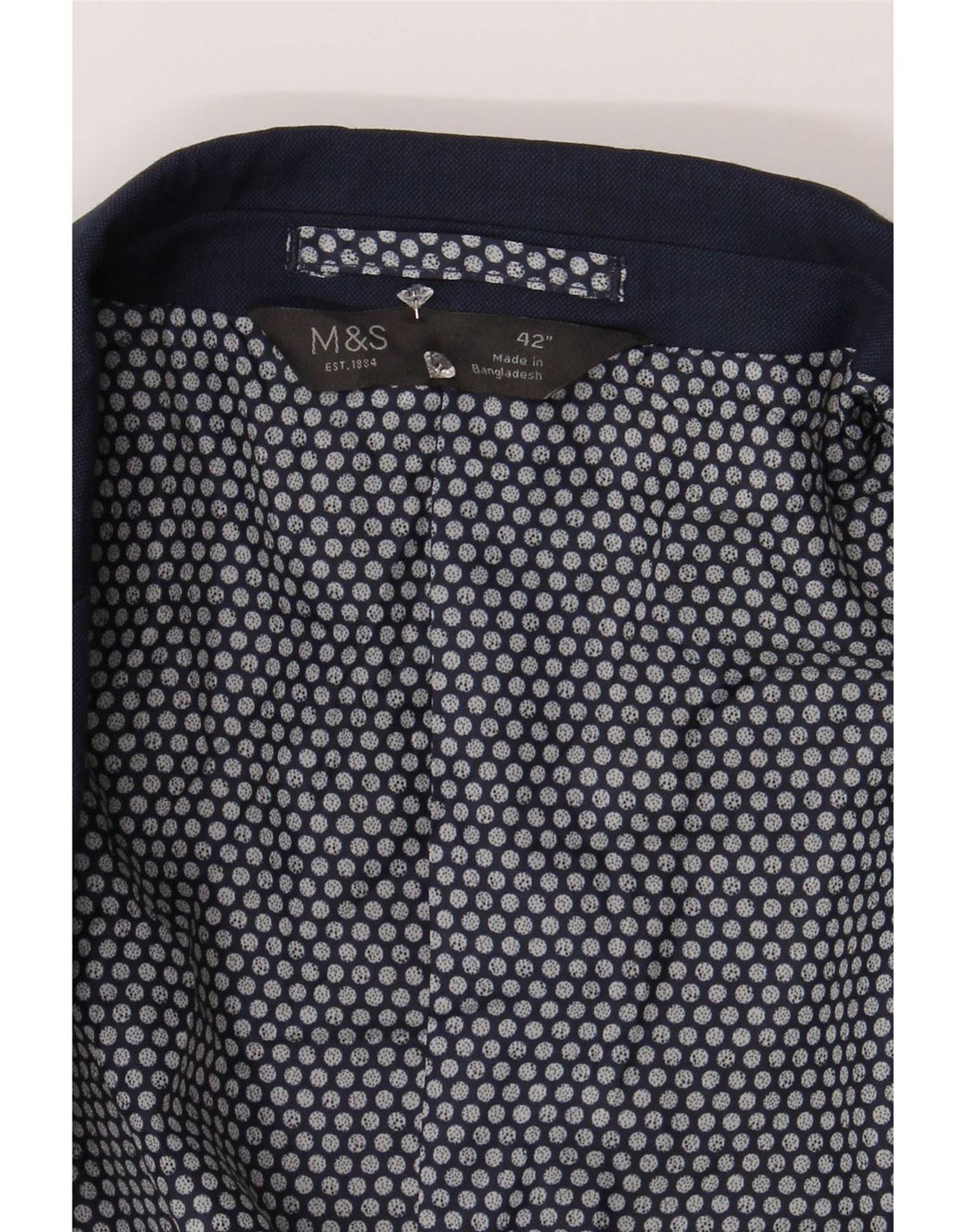 Marks & Spencer Męska marynarka zapinana na 2 guziki UK 42, duża granatowa, poliestrowa