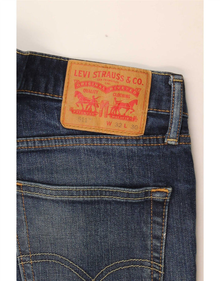 Damskie jeansy Levi's 511 Slim W32 L30 Granatowa bawełna
