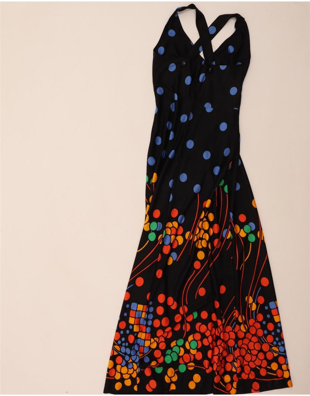 Canda Damska sukienka maxi z halterem EU 38, średni czarny poliester w cętki