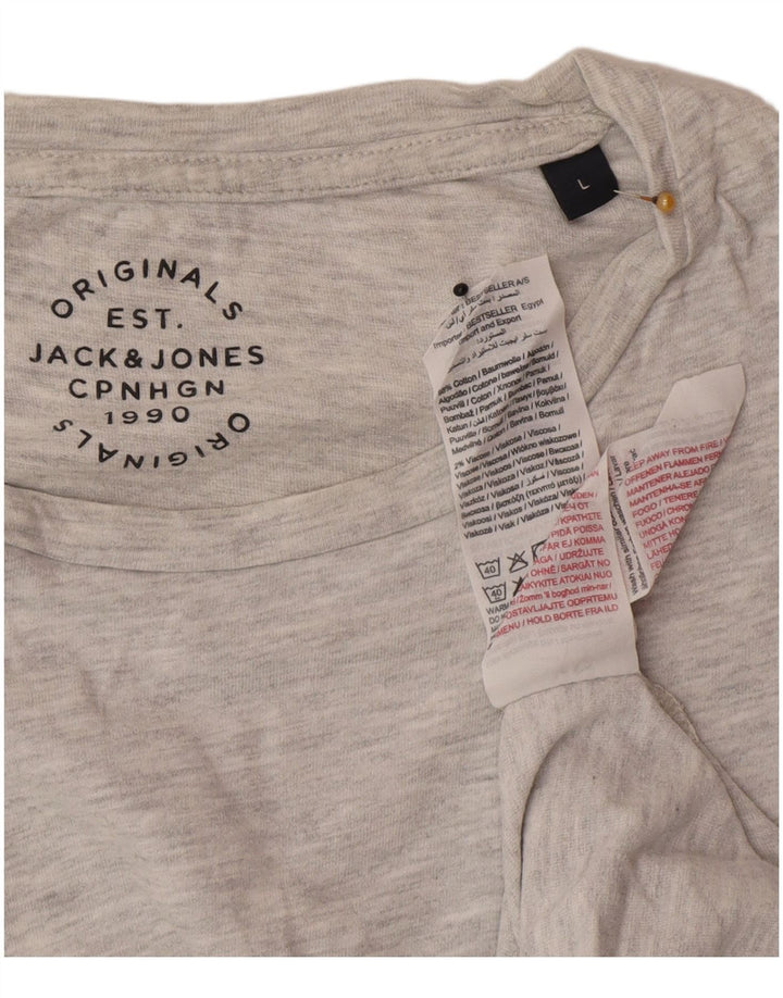 T-shirt męski Jack & Jones, duży, szary, bawełniany w plamki