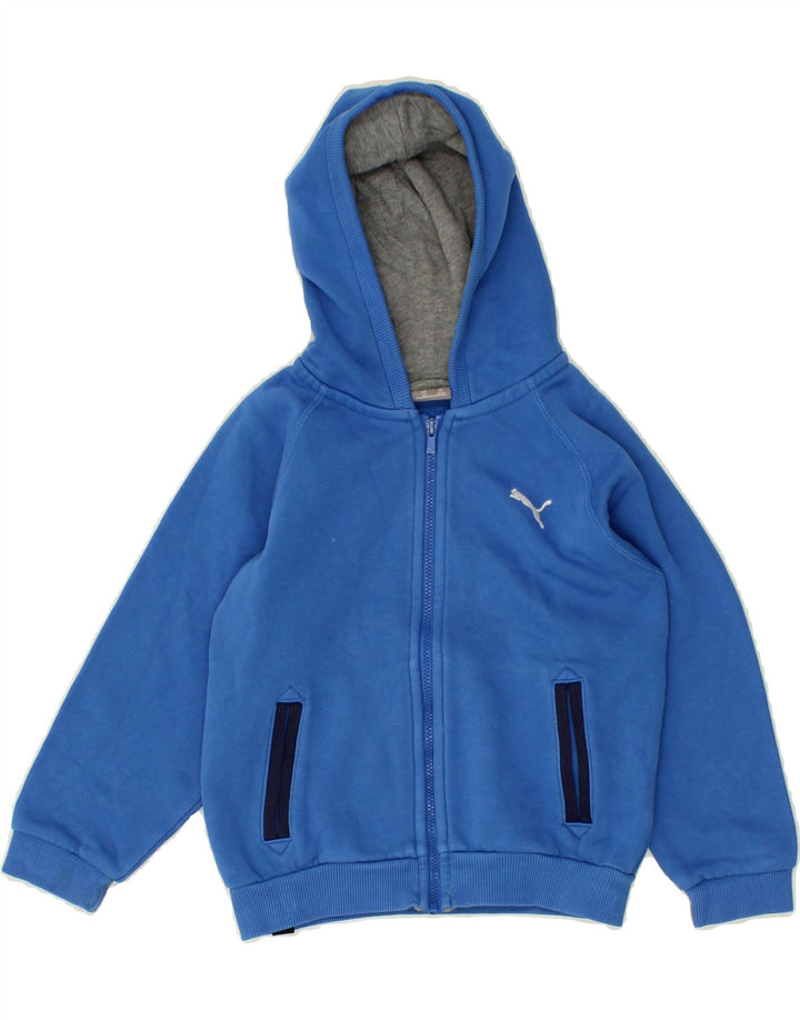 PUMA Boys Zip Hoodie Sweater 3-4 Years Blue Cotton Vintage Puma and Second-Hand Puma from Messina Hembry 