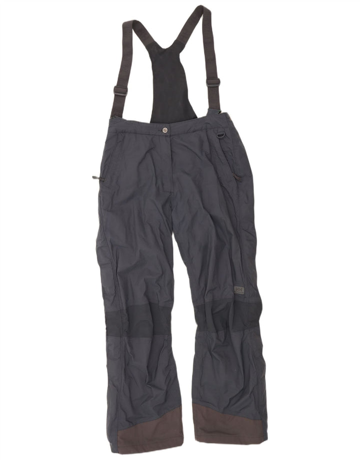 Spodnie narciarskie damskie Helly Hansen ogrodniczki UK 16, duże, szare, z blokami kolorów