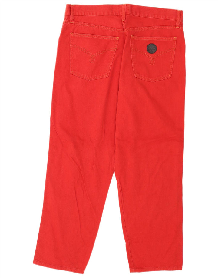 Męskie jeansy zwężane Moschino W36 L28 Czerwone bawełniane