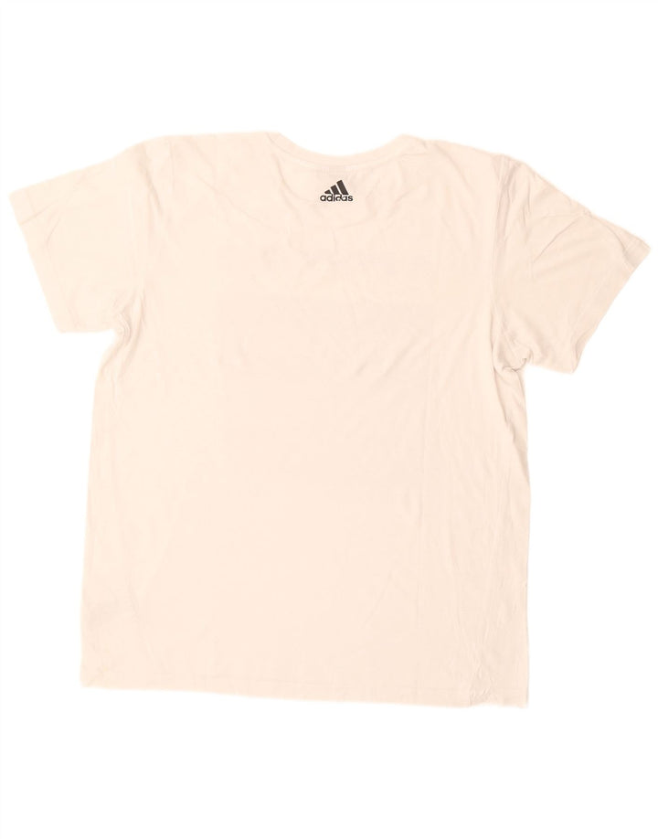Męska koszulka z grafiką Adidas, duża, biała, bawełniana