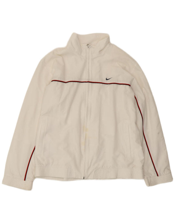 Męska kurtka dresowa Nike UK 41/43, duża, biała, poliestrowa