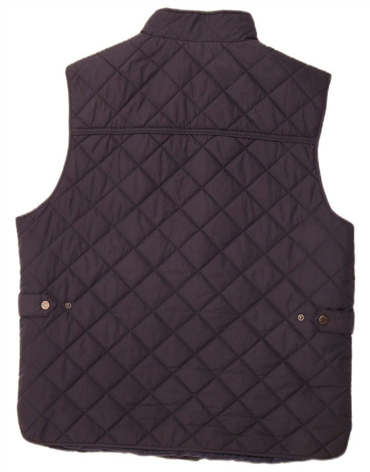 MICHAEL KORS Mens Quilted Gilet UK 40 Large Navy Blue Polyester