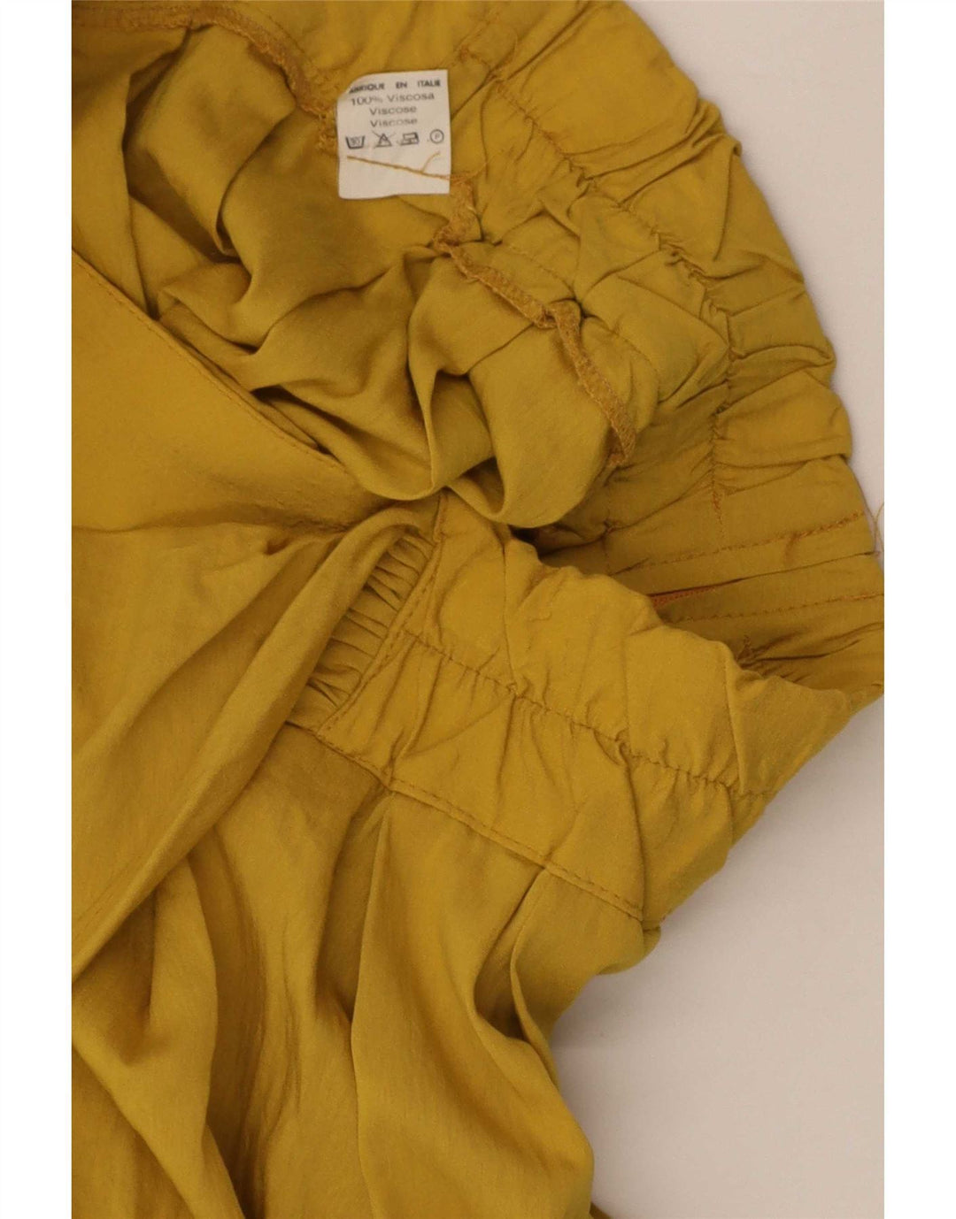 Vintage damska spódniczka mini Skort W26 mała żółta wiskoza