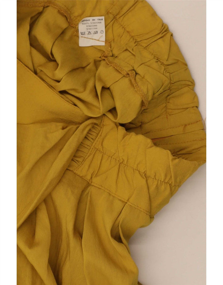 Vintage damska spódniczka mini Skort W26 mała żółta wiskoza