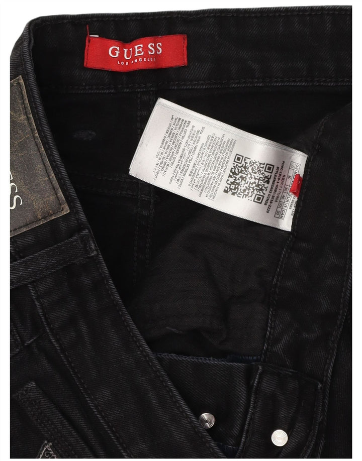 Guess Męskie jeansy slim W30 L31 Czarne bawełniane