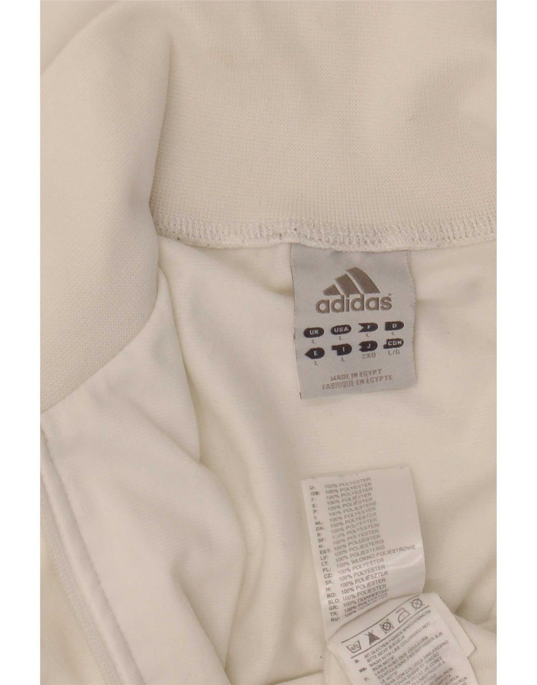 Adidas Męska bluza dresowa, duża, biała, poliestrowa