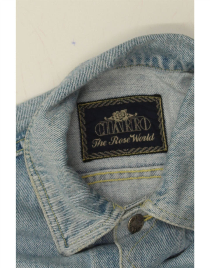 CHARRO Womens Crop Denim Jacket UK 14 Medium Blue Cotton Vintage Charro and Second-Hand Charro from Messina Hembry 