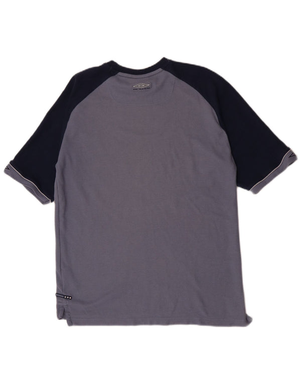 T-shirt męski Umbro, duży, niebieski, poliestrowy blok kolorów