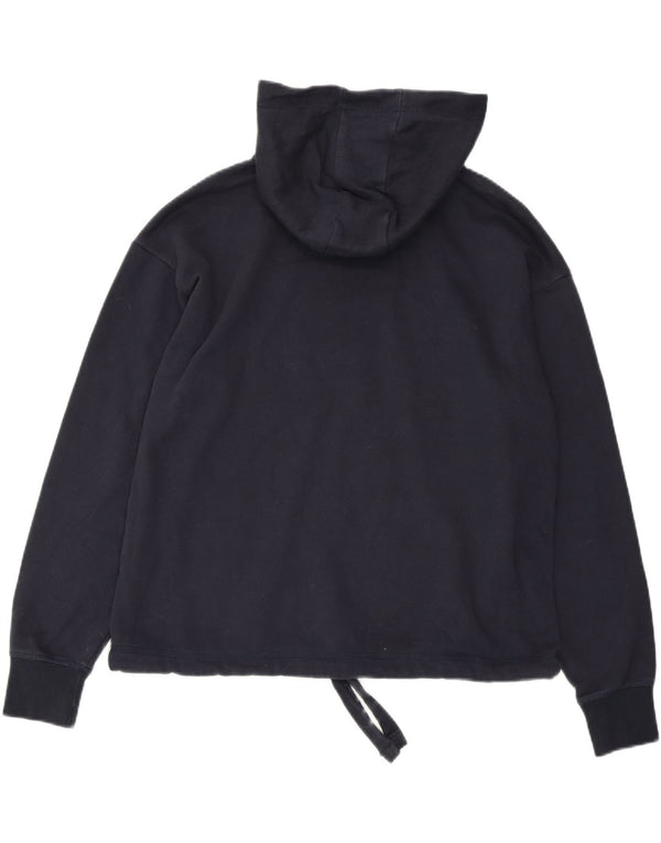 Damski sweter z kapturem i grafiką CHAMPION UK 16, duży, granatowy, bawełniany