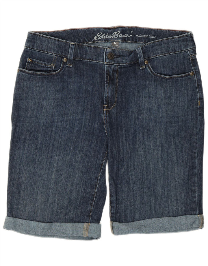 Damskie spodenki jeansowe EDDIE BAUER o lekko zakrzywionych kształtach US 10, duże W32, niebieskie