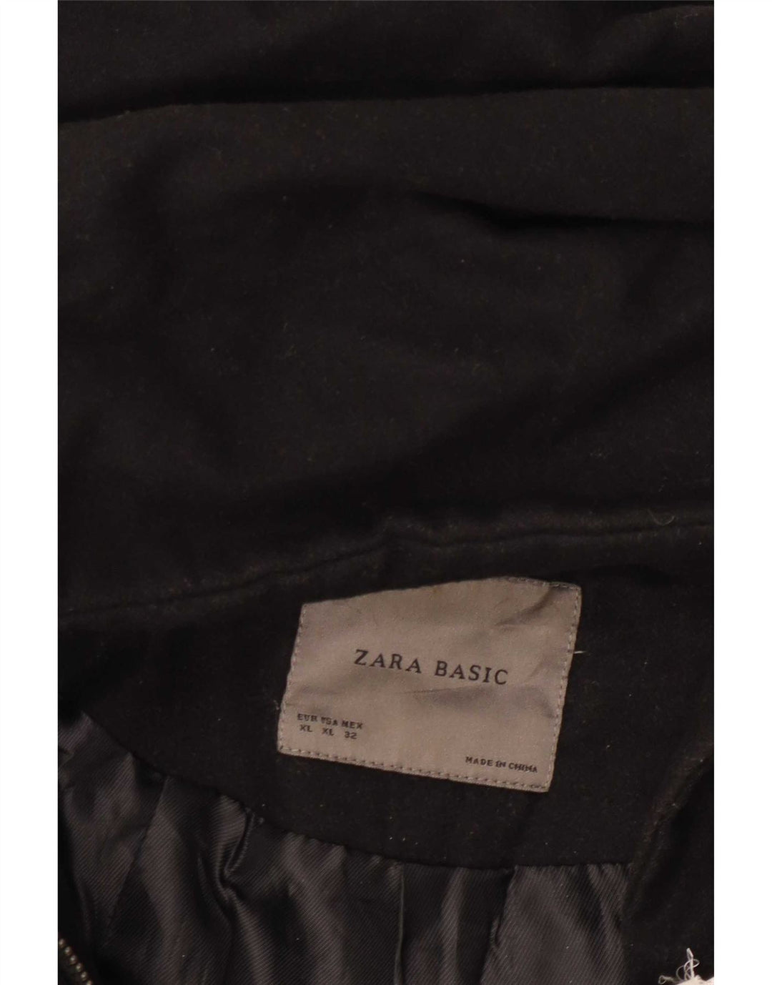 Damski płaszcz wiatrówkowy z kapturem Zara UK 18 XL, czarny poliester
