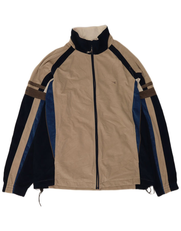 Męska kurtka dresowa Diadora UK 48 2XL Beżowy poliester z blokami kolorów