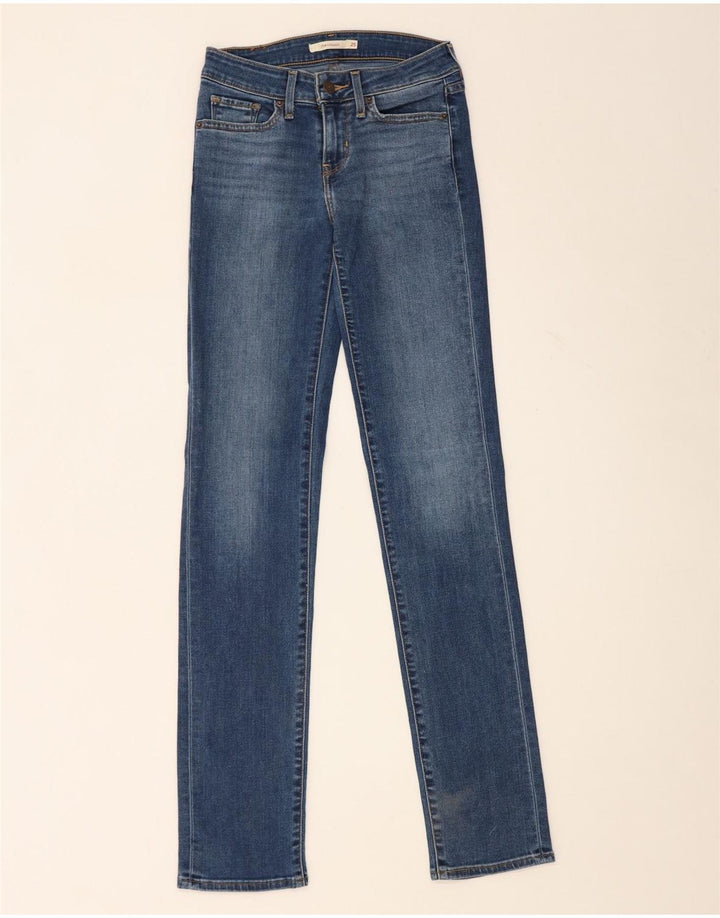 Damskie jeansy Levi's 714 Straight W25 L34 Niebieskie bawełniane