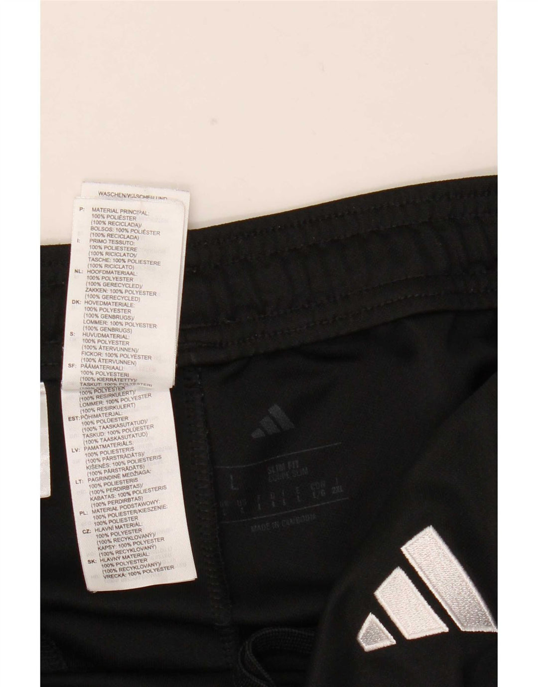Męskie spodnie dresowe Adidas Slim Fit, duże, czarne, poliestrowe
