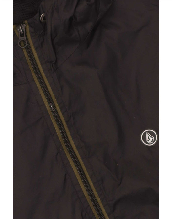 Męska kurtka przeciwdeszczowa z kapturem Volcom UK 36 Mały czarny nylon w kamuflażu
