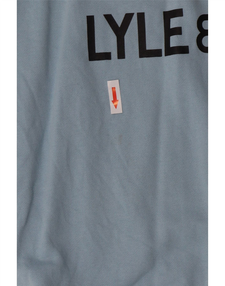 Bluza chłopięca Lyle & Scott z grafiką, 12-13 lat, niebieska, bawełniana
