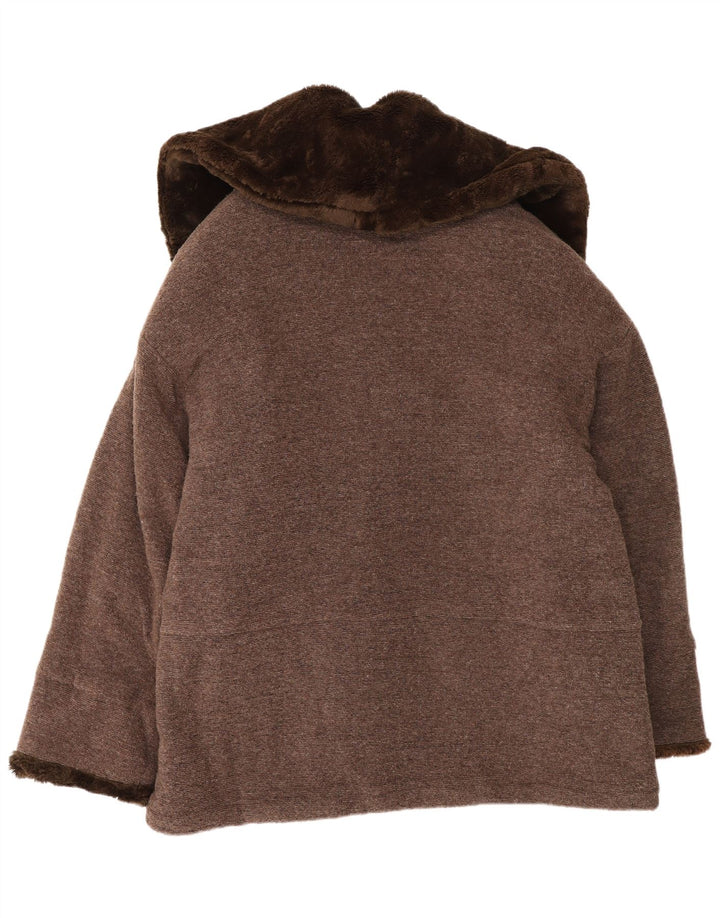 Płaszcz damski w stylu vintage UK 14 Średni brązowy wełniany