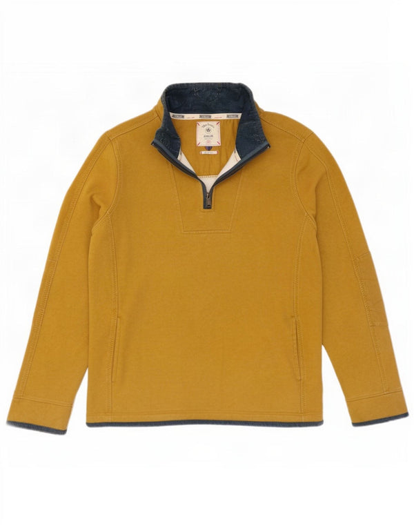 Męska bluza z zamkiem błyskawicznym Fat Face The Airlie, 2XL, żółta bawełna