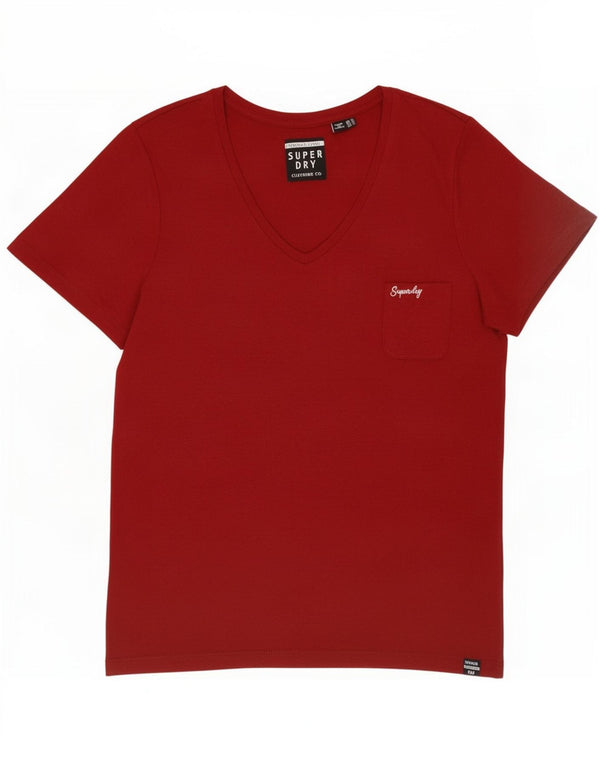 T-shirt damski Superdry Top UK 14, duży, bordowy