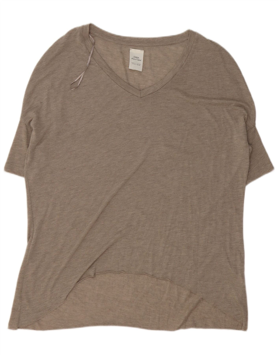Damska koszulka oversize Zara Top UK 10 Small Beżowy poliester