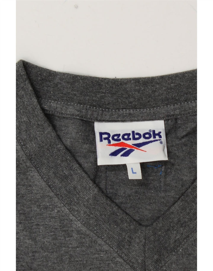 T-shirt męski REEBOK, duży, szary, bawełniany