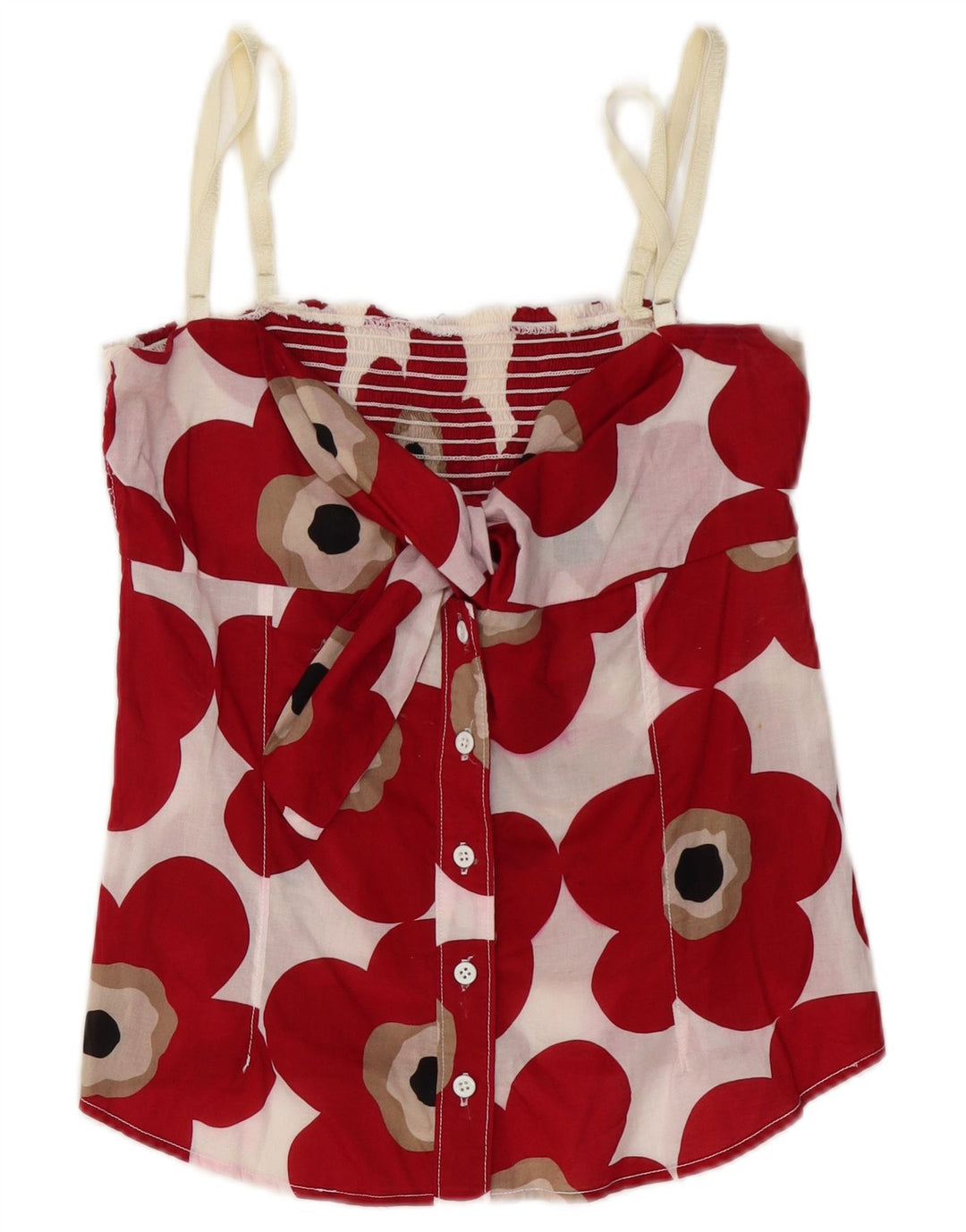 Damski top na ramiączkach Dolce & Gabbana IT 44, średni czerwony, bawełniany w kwiaty