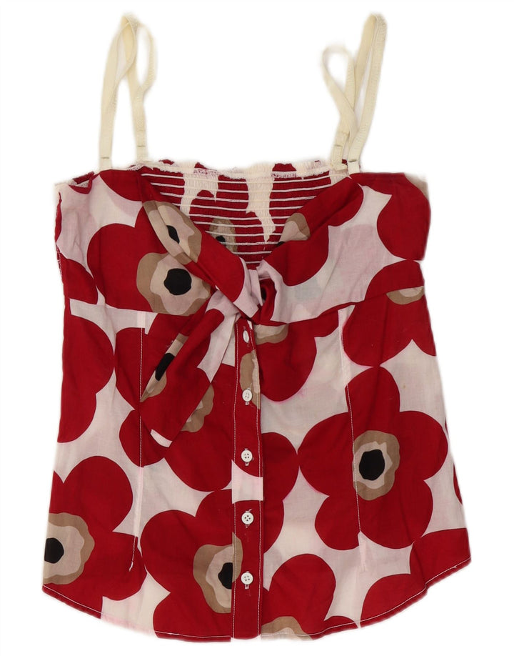 Damski top na ramiączkach Dolce & Gabbana IT 44, średni czerwony, bawełniany w kwiaty