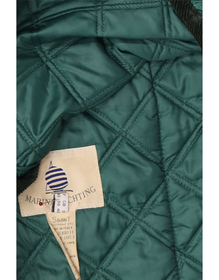 MARINA YACHTING Mens Quilted Jacket UK 38 Medium Green Polyamide Vintage Marina Yachting and Second-Hand Marina Yachting from Messina Hembry 
