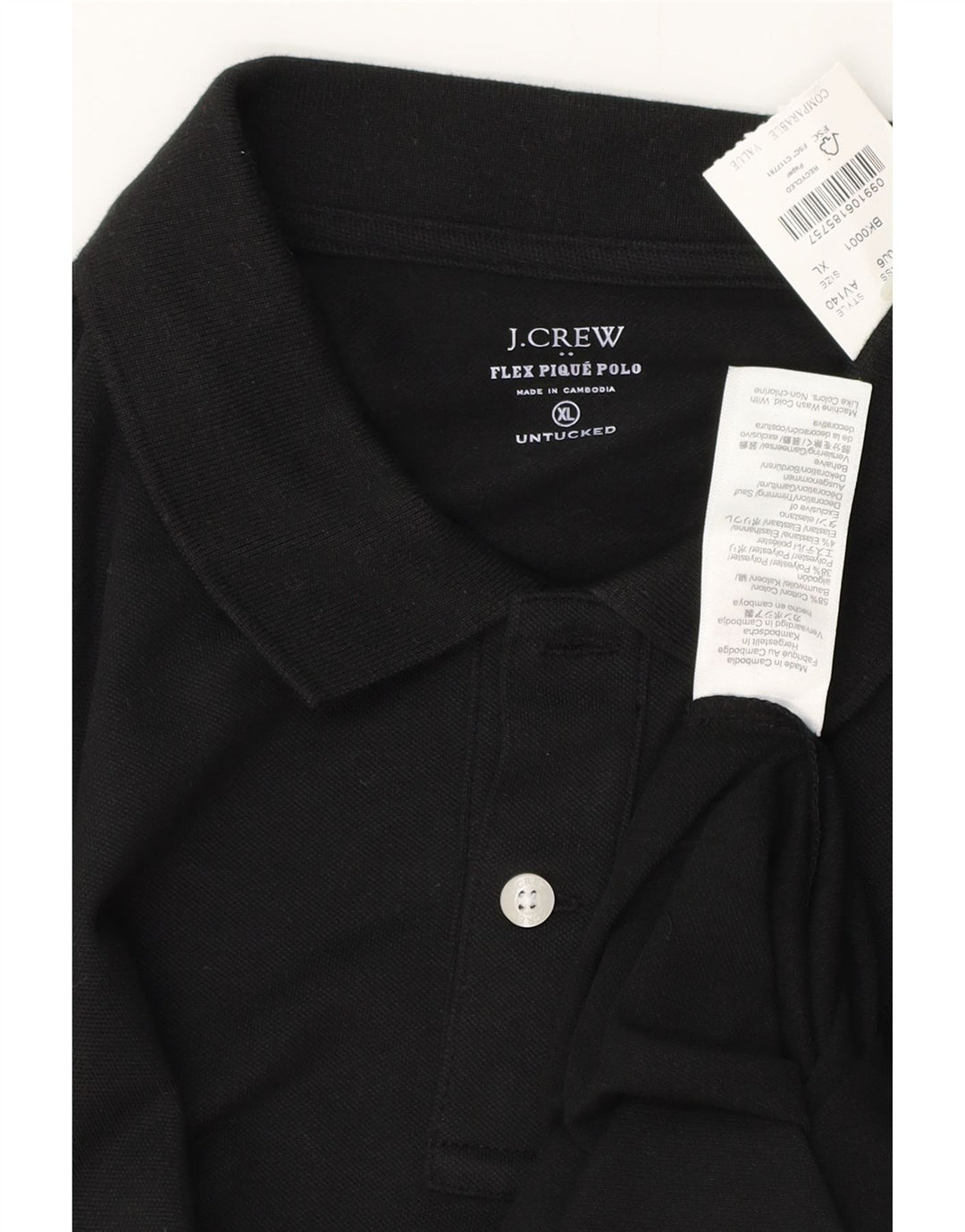 Męska koszulka polo J. CREW XL, czarna, bawełniana