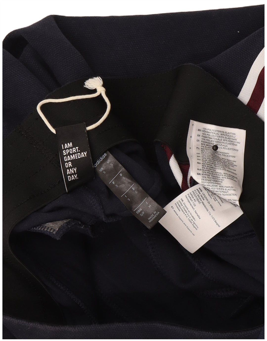 Męskie spodnie dresowe Adidas, małe, granatowe, poliestrowe