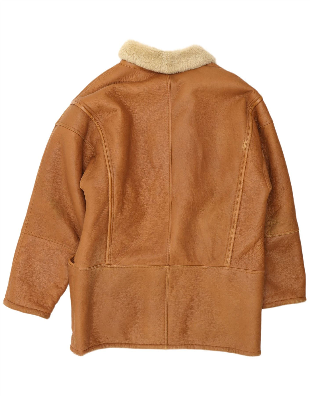 Męska kurtka shearling Vinci UK 40, duża brązowa skóra