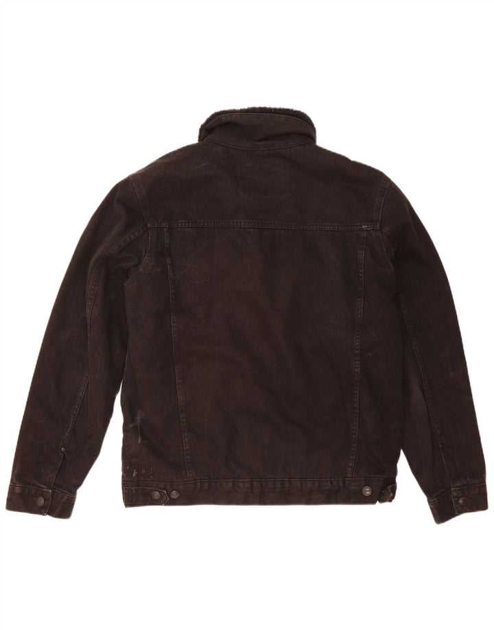 Męska kurtka jeansowa Zara Sherpa UK 42 XL, czarna, poliestrowa