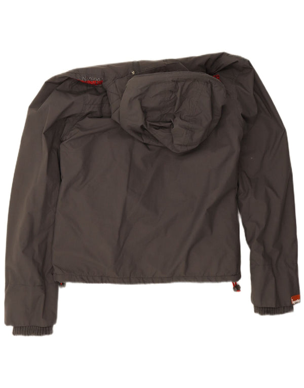 Męska kurtka wiatrówka z kapturem Superdry The Windcheater UK 40, duża, szara