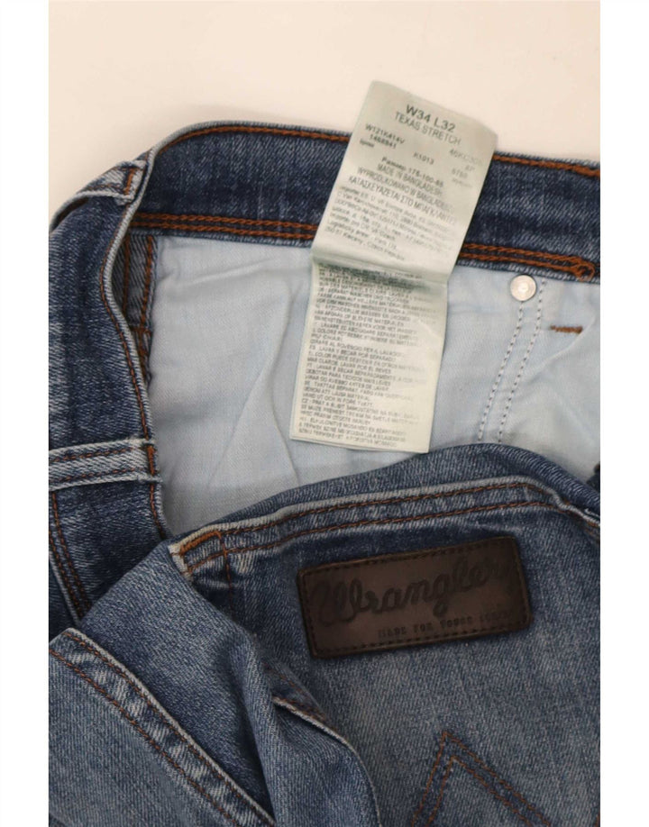 Męskie jeansy Wrangler Texas Stretch Straight W34 L32 Niebieskie, bawełniane