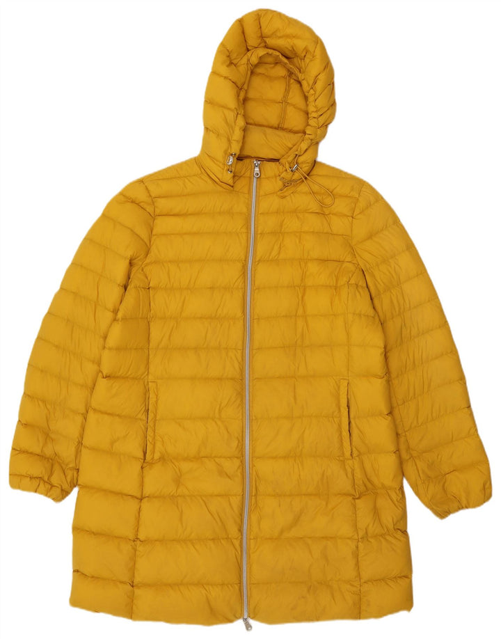 MARKS & SPENCER Damski ocieplany płaszcz z kapturem UK 18 XL, żółty poliamid