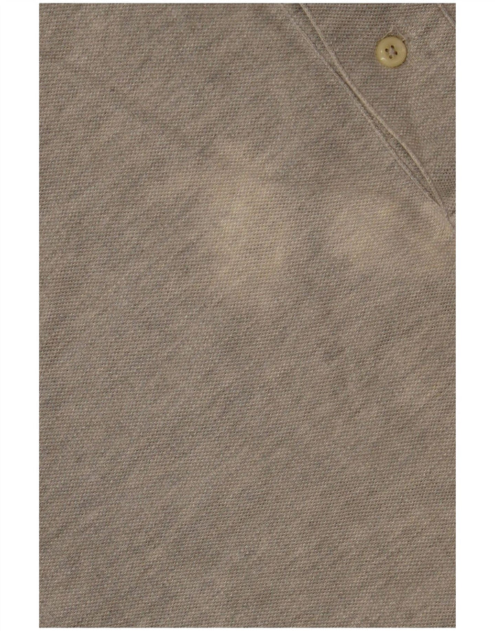 POLO RALPH LAUREN Męska koszulka polo o luźnym kroju z długim rękawem, średnioszara, bawełniana