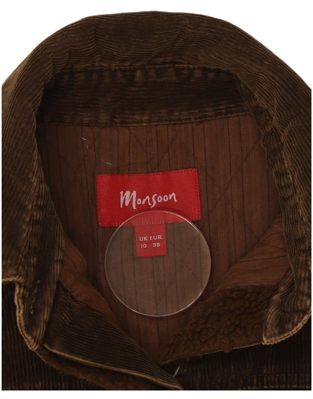 Damska kurtka sztruksowa MONSOON UK 10 Small, brązowa, bawełniana