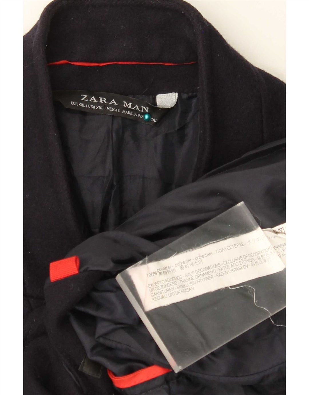 Płaszcz męski Zara UK 44 2XL granatowy poliester