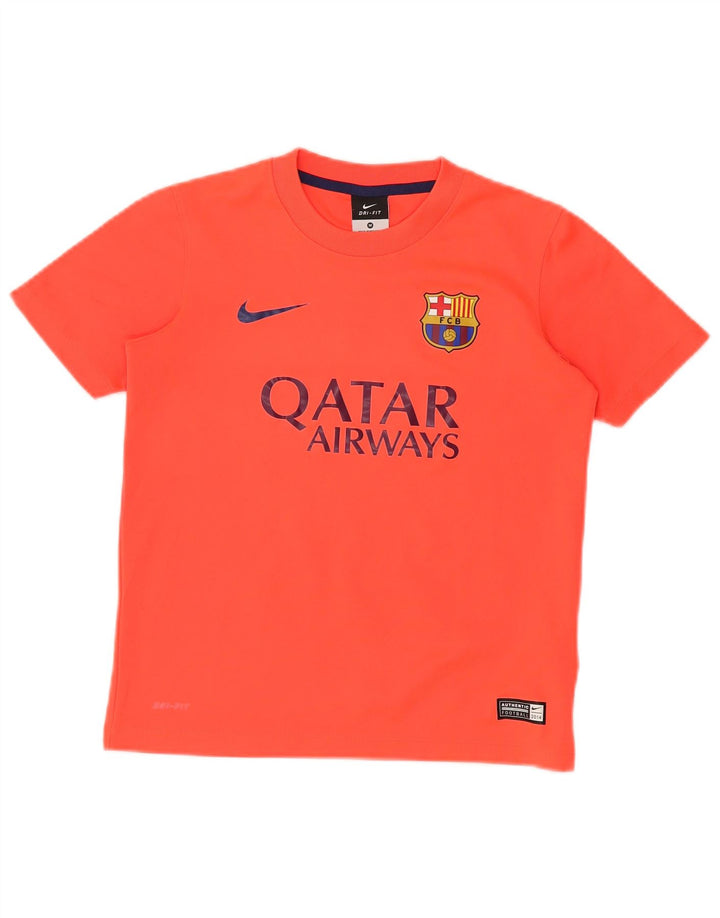 Chłopięcy T-shirt z grafiką NIKE Barcelona 10-11 lat, średni pomarańczowy