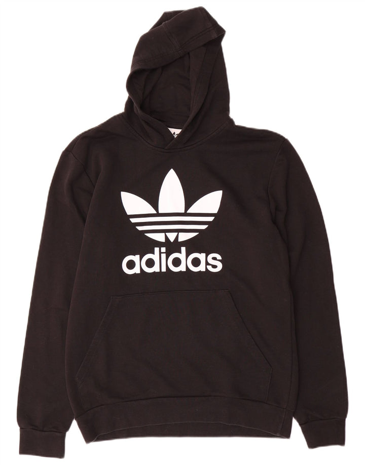 Chłopięcy sweter z kapturem ADIDAS z grafiką, 15-16 lat, czarny, bawełniany