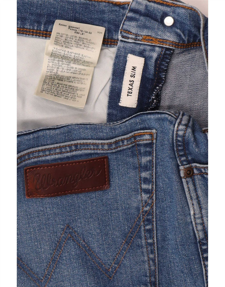 Męskie jeansy Wrangler Texas Slim W35 L29 Niebieskie bawełniane